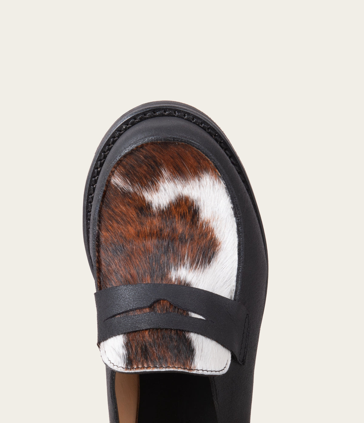 Alix Mocassin Souple Noir & Vache Normande