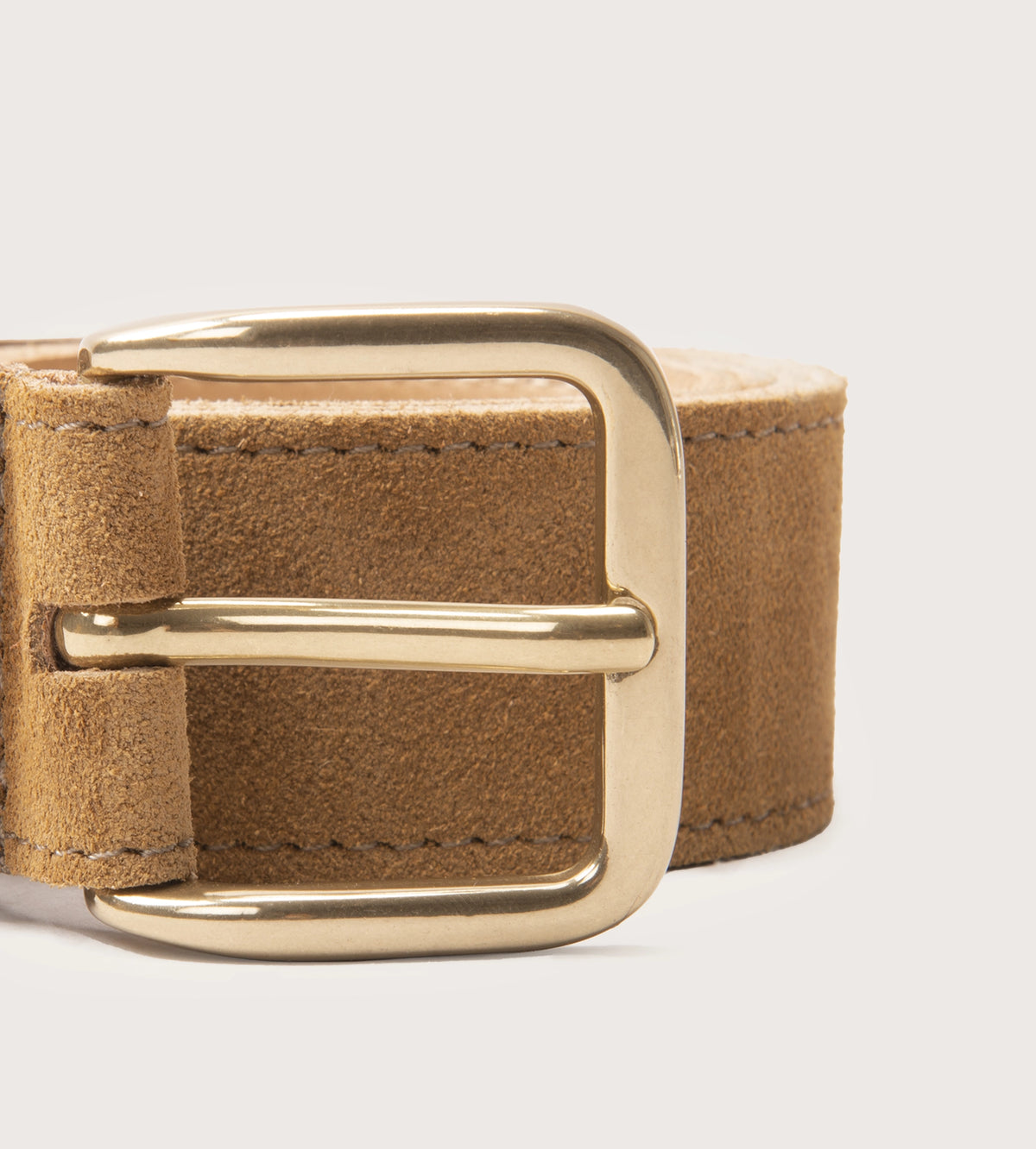 35mm Havana velvet belt with gold buckle